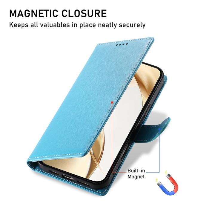Bild 4,  Xiaomi 17T Fodral Litchi Läder Ljus Blå
