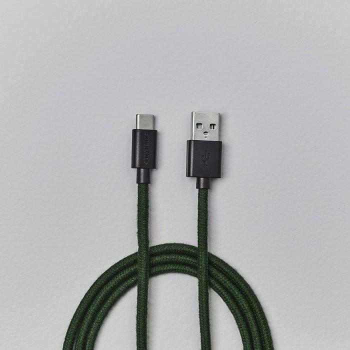 Bild 5, Smartline Smartline 2m 3A USB-C Fuzzy Laddningskabel Grön