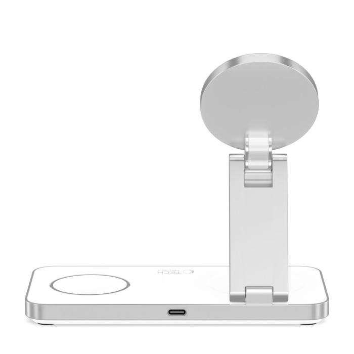Bild 6, Tech-Protect Tech-Protect 15W Qi Trådlös 3in1 Magnetisk MagSafe Laddare Vit