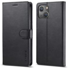 LC.IMEEKE LC.IMEEKE iPhone 15 Plus Fodral L&auml;der Svart