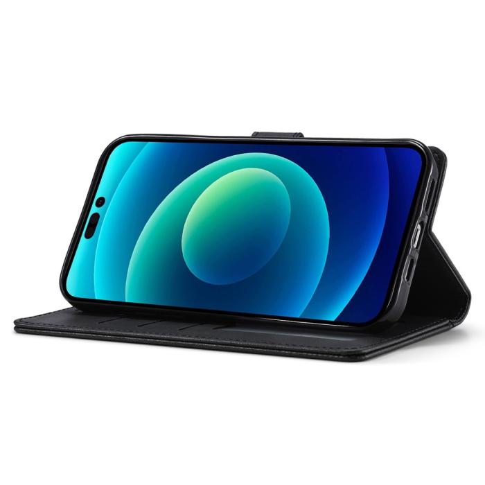 Bild 4, LC.IMEEKE LC.IMEEKE iPhone 15 Plus Fodral Läder Svart