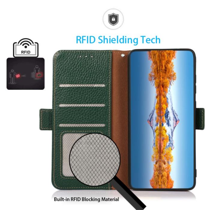 Bild 2, KHAZNEH KHAZNEH Galaxy S24 Fodral Äkta Läder RFID Grön
