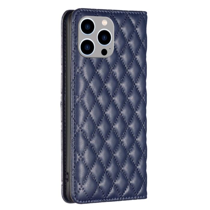 Bild 3, BINFEN BINFEN iPhone 15 Pro Max Fodral Diamond Flip Läder Blå