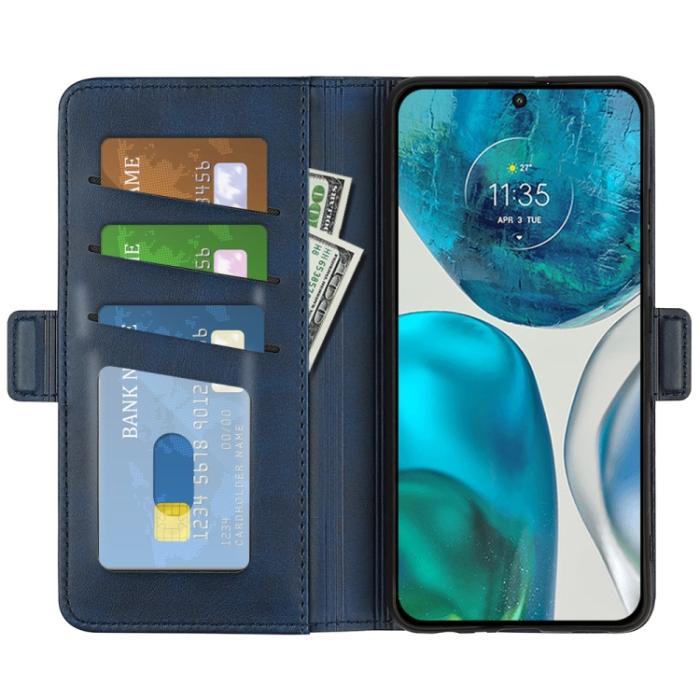 Bild 4,  Motorola Moto G52/G82 Fodral Magnetisk Stängning Blå