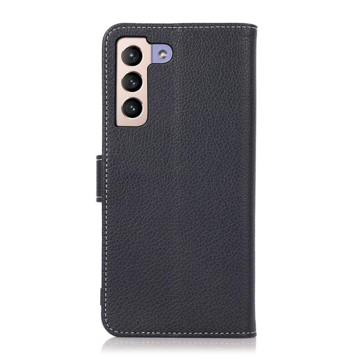 Bild 3,  Samsung Galaxy S22 Plus Fodral Litchi Läder Blå