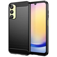  Samsung Galaxy A25 5G Skal Borstad St&aring;l Textur Svart
