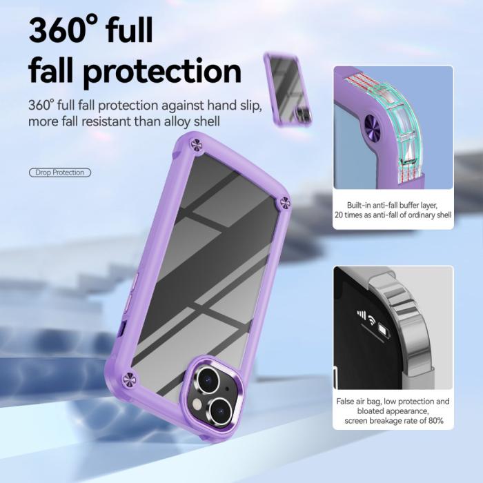 Bild 5,  iPhone 15 Plus Skal Shockproof Hybrid Armor Lila