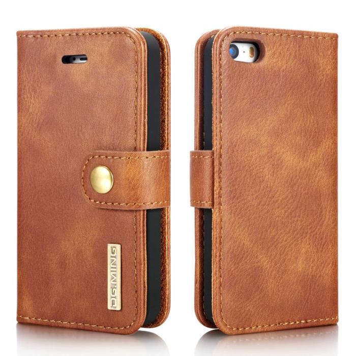 Bild 3, DG.MING iPhone 5/5S/SE 2016 - DG.MING 2in1 Magnet Fodral - Brun