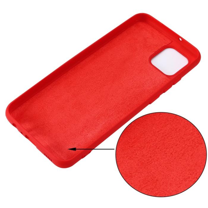 Bild 3,  Samsung Galaxy A03 Skal Liquid Silikon Med Strap Röd