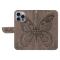  iPhone 16 Pro Max Fodral Fjäril Tryck Grå