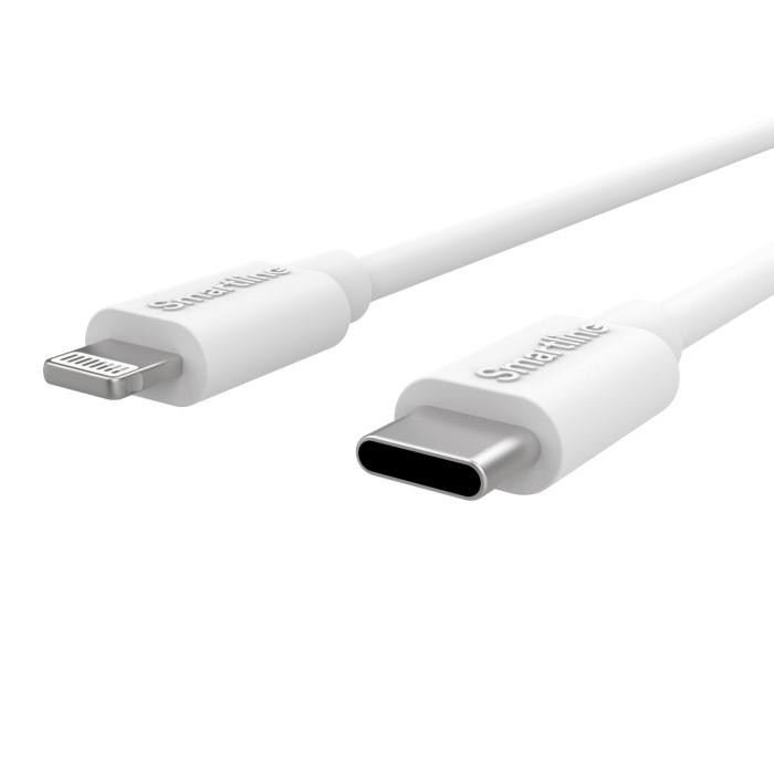 Bild 2, Smartline Smartline 1m USB-C - Lightning MFi Laddningskabel Vit