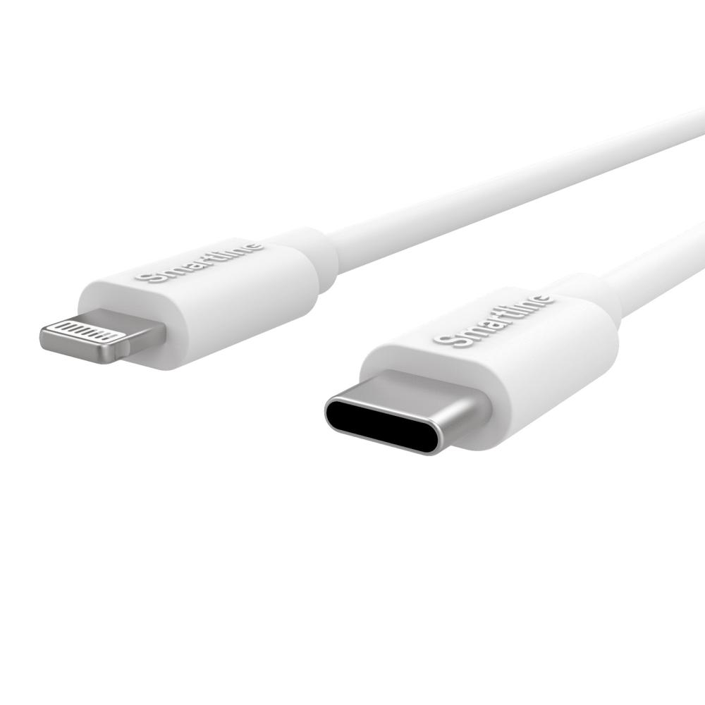 Smartline Smartline 1m USB-C - Lightning MFi Laddningskabel Vit