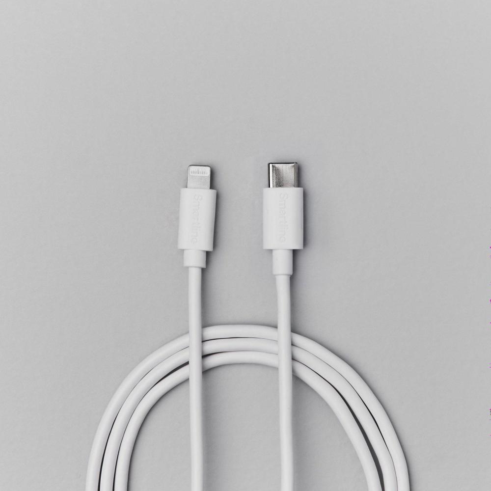 Smartline Smartline 1m USB-C - Lightning MFi Laddningskabel Vit