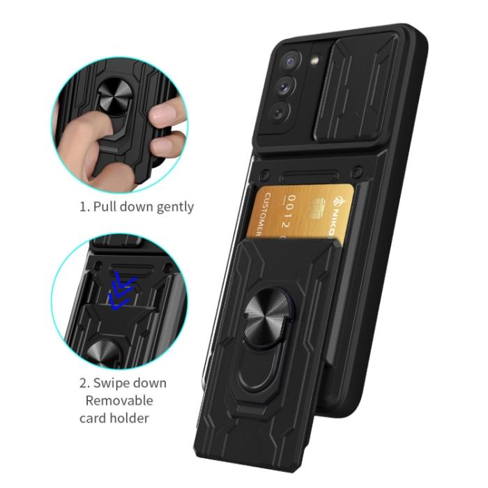 Bild 4,  Samsung Galaxy S21 FE Skal Camshield Hybrid Ring Grå