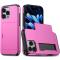  iPhone 16 Pro Skal Med Kortfack Hybrid Rosa