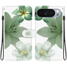  Google Pixel 11/11 Pro Fodral Med Tryck Blommor Gr&ouml;n