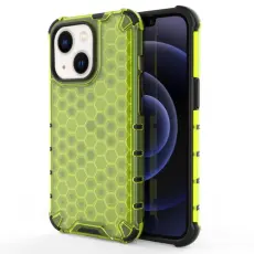  iPhone 14 Skal Shockproof Honeycomb Hybrid Gr&ouml;n