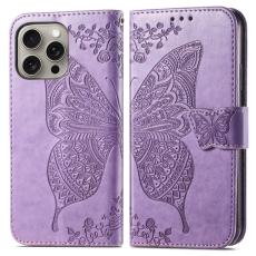  iPhone 16 Pro Max Fodral Med Fj&auml;ril Tryck Lila
