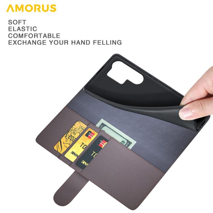 Bild 5, AMORUS AMORUS Samsung Galaxy S26 Ultra Fodral Äkta Läder Brun