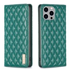 BINFEN BINFEN iPhone 15 Pro Max Fodral Diamond Flip L&auml;der Gr&ouml;n