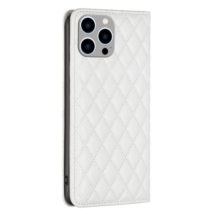 Bild 3, BINFEN BINFEN iPhone 15 Pro Max Fodral Diamond Flip Läder Vit