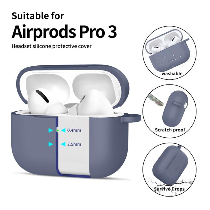 Bild 4, Tech-Protect Tech-Protect AirPods Pro 3 Skal Silikon Hook Baby Blue