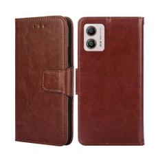  Motorola Moto G13 / G23 / G53 5G Fodral L&auml;der Brun