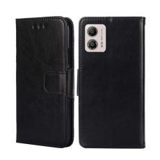  Motorola Moto G13 / G23 / G53 5G Fodral L&auml;der Svart