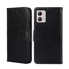  Motorola Moto G13 / G23 / G53 5G Fodral L&auml;der Svart