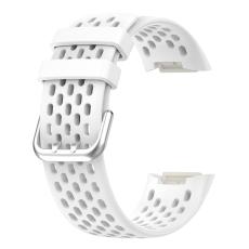 Fitbit Charge 6 / 5 Armband Silikon Ih&aring;ligt Vit