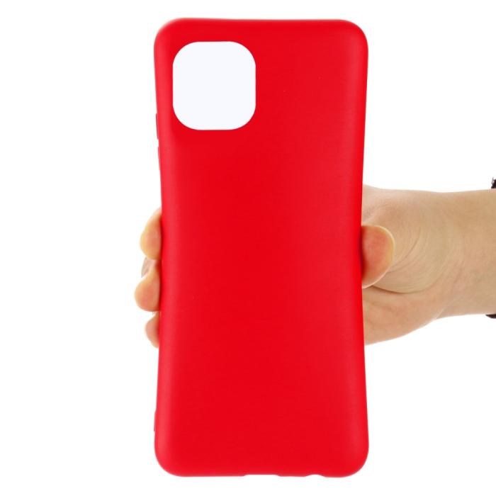 Bild 5,  Samsung Galaxy A03 Skal Liquid Silikon Med Strap Röd
