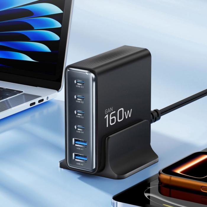 Bild 4, Tech-Protect Tech-Protect 160W Laddstation USB-C / USB-A Svart