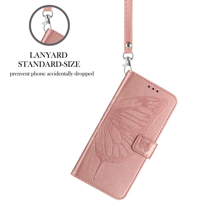 Bild 4,  Samsung Galaxy A27 5G Fodral Fjäril Roséguld