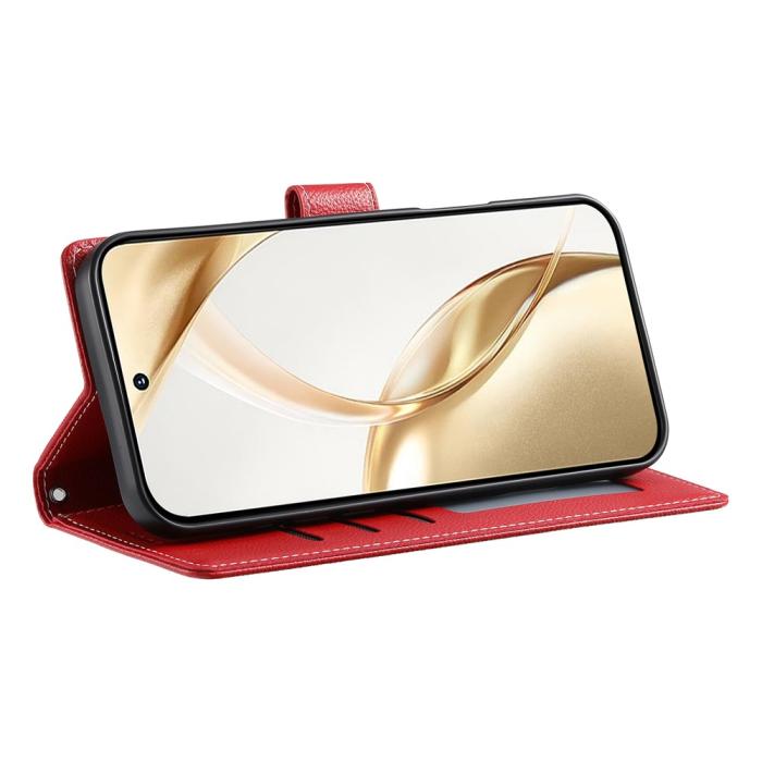 Bild 3,  Xiaomi 17T Fodral Litchi Läder Röd