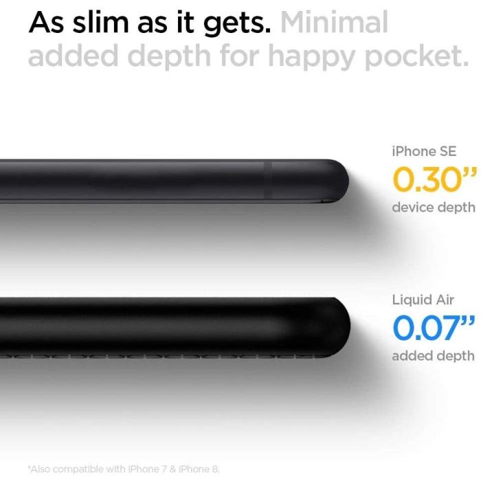 Bild 3, Spigen Spigen iPhone 7/8/SE Skal Liquid Air Svart