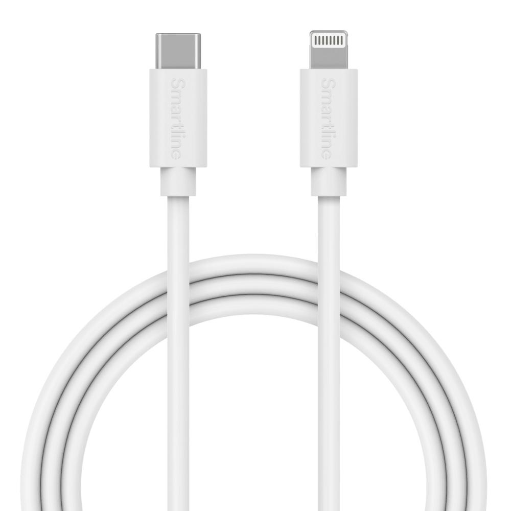 Smartline Smartline 2m USB-C - Lightning MFi Laddningskabel Vit