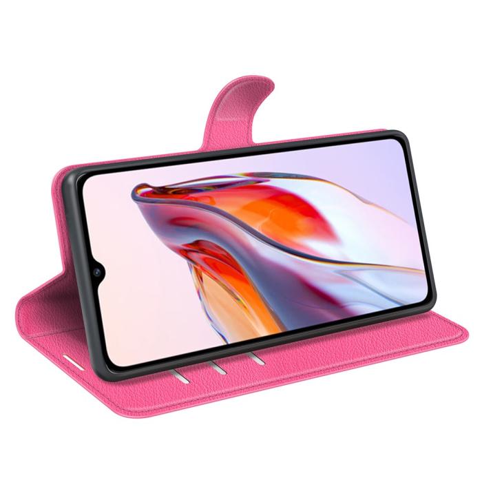 Bild 3,  Xiaomi Redmi 12C 4G Fodral Litchi Läder Rosa