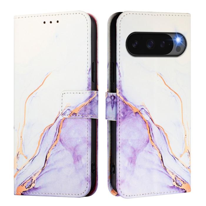 Bild 2,  Google Pixel 10/10 Pro / 9/9 Pro Fodral Marmor Vit / Lila