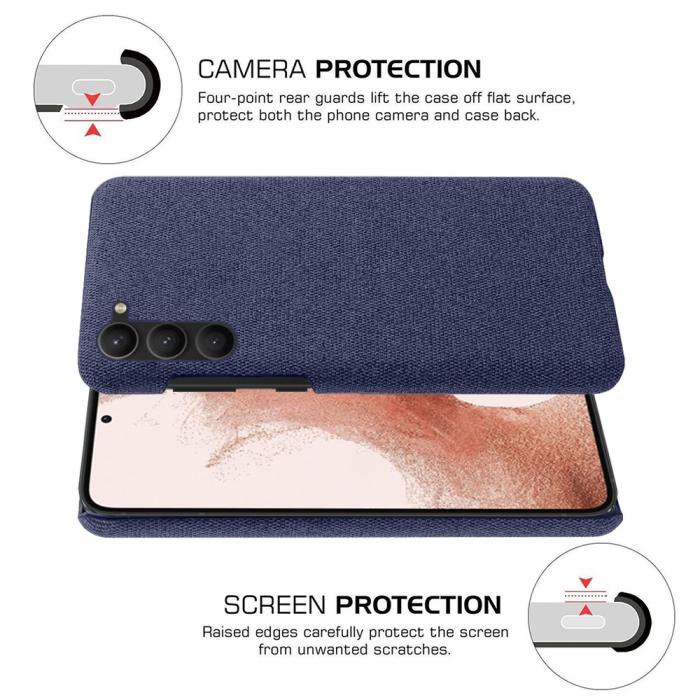 Bild 5,  Samsung Galaxy S24 Plus Slim Tygbelagt Skal Blå