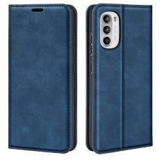  Motorola Moto G52/G82 Fodral Flip Retro L&auml;der M&ouml;rk Bl&aring;