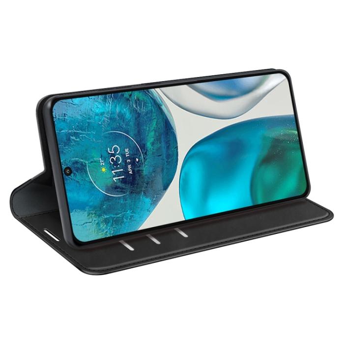 Bild 5,  Motorola Moto G52/G82 Fodral Flip Retro Läder Svart