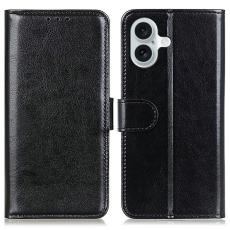  iPhone 17 Fodral Crazy Horse L&auml;der Svart