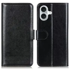  iPhone 17 Fodral Crazy Horse L&auml;der Svart