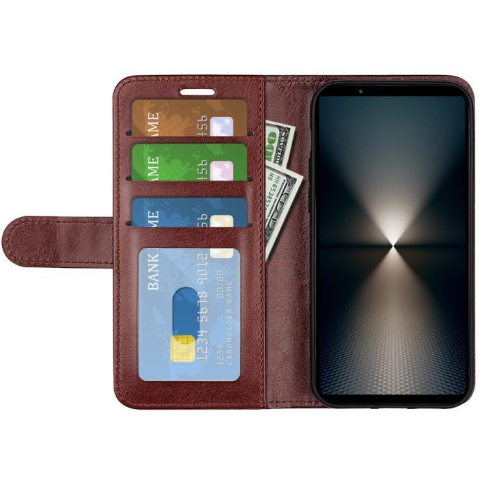 Bild 2,  Sony Xperia 1 VII Fodral Crazy Horse Läder Brun