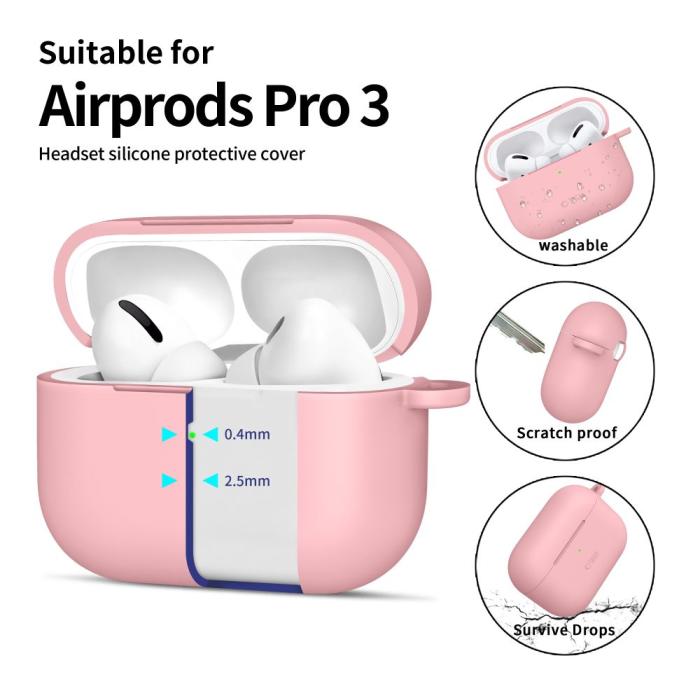 Bild 4, Tech-Protect Tech-Protect AirPods Pro 3 Skal Silikon Hook Dusty Pink