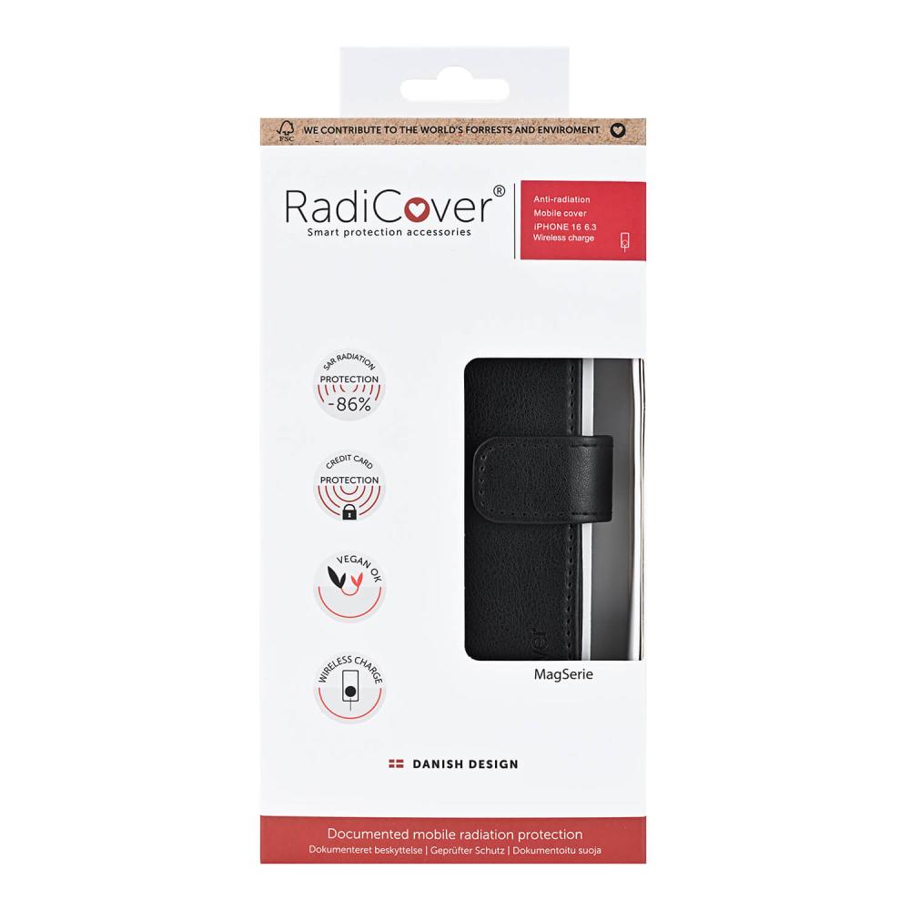 Radicover Radicover iPhone 16 Fodral Strålningsskydd Svart