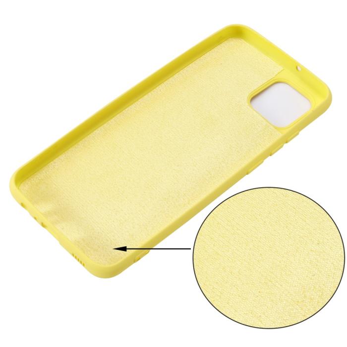 Bild 3,  Samsung Galaxy A03 Skal Liquid Silikon Med Strap Gul