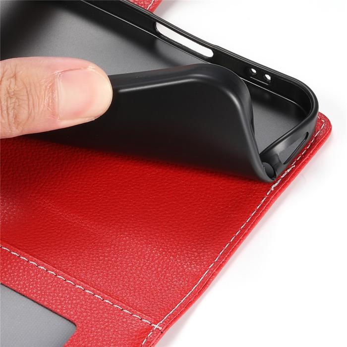 Bild 5,  Xiaomi 17T Fodral Litchi Läder Röd