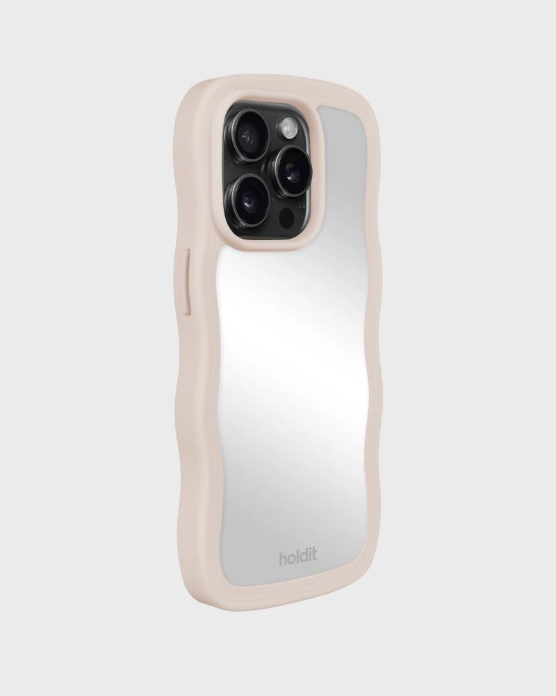 holdit holdit iPhone 15 Pro Max Skal Wavy Light Beige Mirror