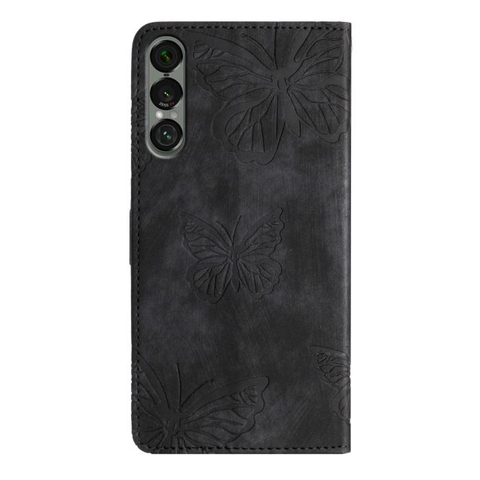 Bild 2,  Sony Xperia 1 VII Fodral Fjäril Tryck Svart